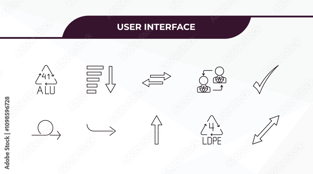 Poster fully editable outline icon collection from user interface concept. thin line icons set such as 41 a