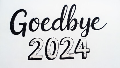 Naklejka premium Black color letter in word goodbye year 2024
