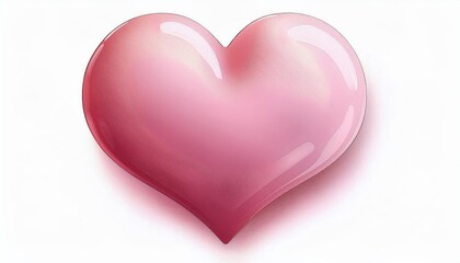Obraz premium Glossy Pink Heart. Radiant Symbol of Love and Romance. Perfect for Valentine’s Day Greeting Cards, Social Media Posts, Gift Packaging Designs, or Romantic Event Invitations