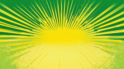 Obraz premium Bright Green Starburst Design With Vivid Yellow Accents Illuminating a Vibrant Atmosphere