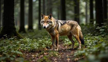 Fototapeta premium wolf Wild animal in natural environment.