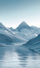 Fototapeta premium mountains are reflected in the water of a lake