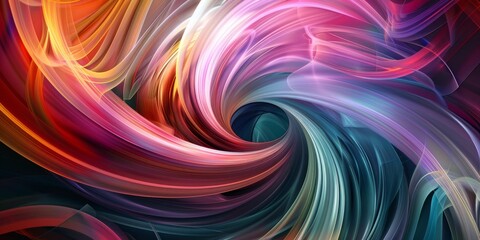 A dynamic abstract swirl of colorful light waves, showcasing vibrant energy and movement in a captivating visual display.