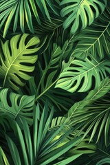 Naklejka premium A detailed view of a cluster of green leaves