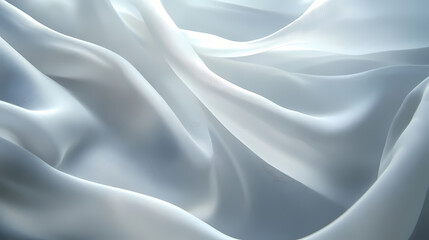 Obraz premium Abstract white waves, fluid and soft fabric textures in motion. modern elegance and minimalism concept. Minimalism. Illustration
