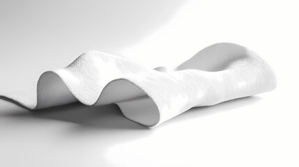 a detailed shot of a folded piece of fabric on a plain background, with fine texture and minimalism. Minimalism. Illustration