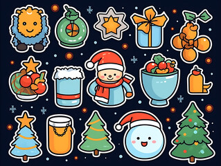 set of christmas icons