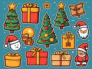 set of christmas icons