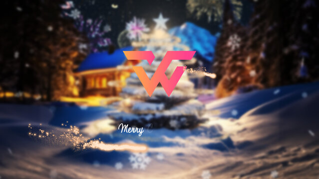 Christmas Tree Particles Fireworks Logo Reveal 92 1:1 16:9 9:16