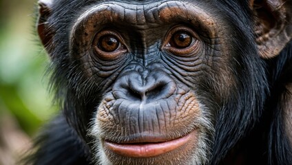 Obraz premium Chimpanzee, close-up of chimpanzee face