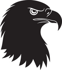 Obraz premium Eagle head side view silhouette illustration