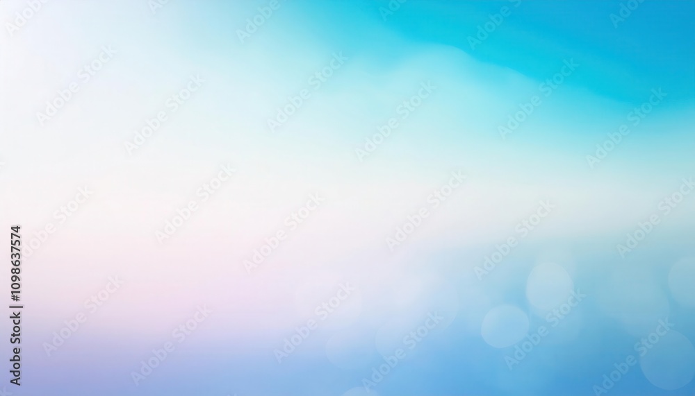 Leinwandbilder tranquil light blue abstract gradient background with soft waves and bokeh effects. ideal for medita