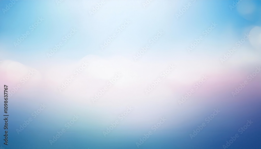 Leinwandbilder tranquil light blue abstract gradient background with soft waves and bokeh effects. ideal for medita