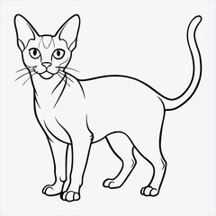 Obraz premium Abyssinian line art White background illustration Generative Ai