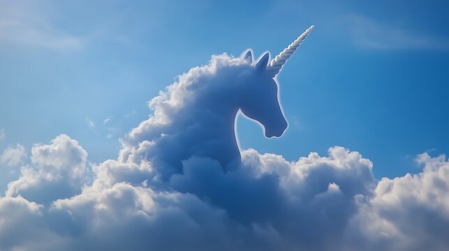 Golden Sunset Gallop: Cloud Unicorn Against a Radiant Sky,黄金色の夕日を背に駆ける雲のユニコーン.Generative AI