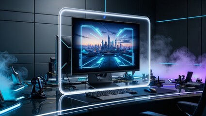 Fototapeta premium Menschen und Zukunftige Arbeitsplätz