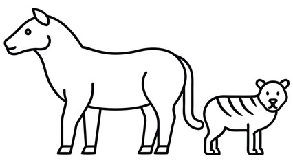 Obraz premium A Collection of set Line Art Illustrations of Animals Branding Vector Icon, EPS Format.