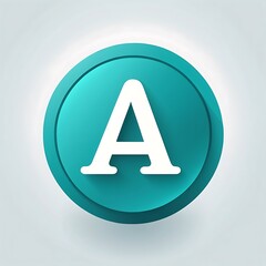 letter A teal circle logo for UI UX button