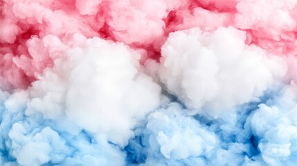 Fototapeta premium a pink and blue cloud of smoke on a white background, creating a vivid contrast between the two colors