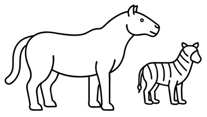 Obraz premium A Collection of set Line Art Illustrations of Animals Branding Vector Icon, EPS Format.