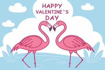 Obraz premium Valentine's Day Greeting Card with birds