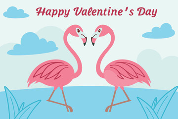 Obraz premium Valentine's Day Greeting Card with birds