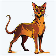 Naklejka premium Abyssinian vector White background illustration Generative Ai
