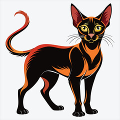 Obraz premium Abyssinian vector White background illustration Generative Ai