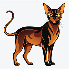 Fototapeta premium Abyssinian vector White background illustration Generative Ai