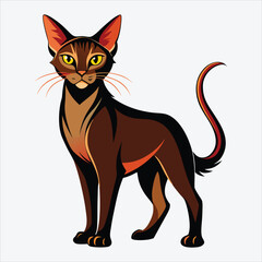 Obraz premium Abyssinian vector White background illustration Generative Ai