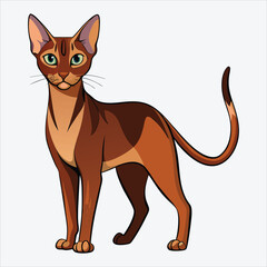Naklejka premium Abyssinian vector White background illustration Generative Ai
