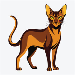Naklejka premium Abyssinian vector White background illustration Generative Ai