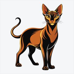 Obraz premium Abyssinian vector White background illustration Generative Ai