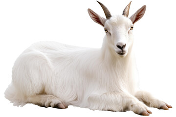 Fototapeta premium white goat png isolated on transparent background