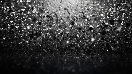 Shiny black glitter &ndash; glamour sparkling light backdrop for event and celebration.
