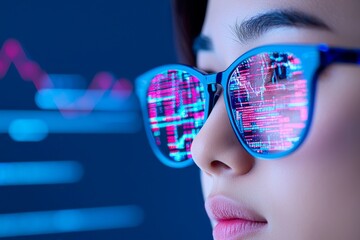 A modern businessman engaging with a holographic display.