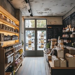 Interior of a Local Store in Berlin Mitte with Natural Products