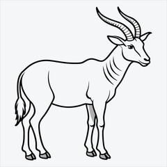 Obraz premium Addax line art White background illustration Generative Ai