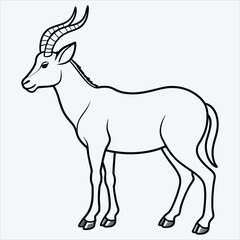 Obraz premium Addax line art White background illustration Generative Ai
