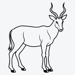 Obraz premium Addax line art White background illustration Generative Ai