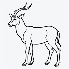 Fototapeta premium Addax line art White background illustration Generative Ai