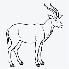 Fototapeta premium Addax line art White background illustration Generative Ai