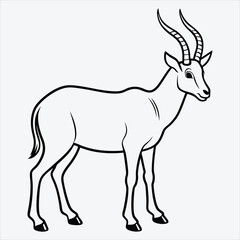 Fototapeta premium Addax line art White background illustration Generative Ai