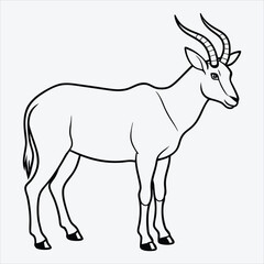 Obraz premium Addax line art White background illustration Generative Ai