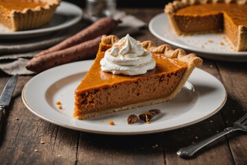 Sweet potato pie with whipped cream