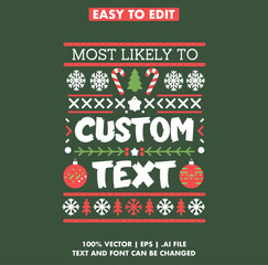 Personalized Most likely to Christmas Family Matching Shirt vector design