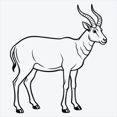 Obraz premium Addax line art White background illustration Generative Ai