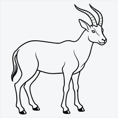 Fototapeta premium Addax line art White background illustration Generative Ai