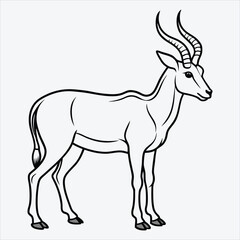 Obraz premium Addax line art White background illustration Generative Ai