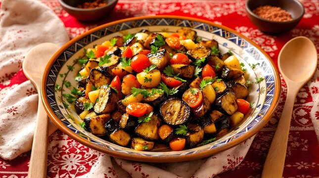 Grilled Eggplant Salad - Baqlajon Chuchuk (Uzbekistan Cuisine)